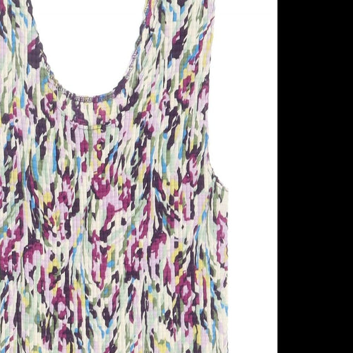 Nicola Womens Multicoloured Geometric Polyester Basic Tank Size L Scoop Neck
