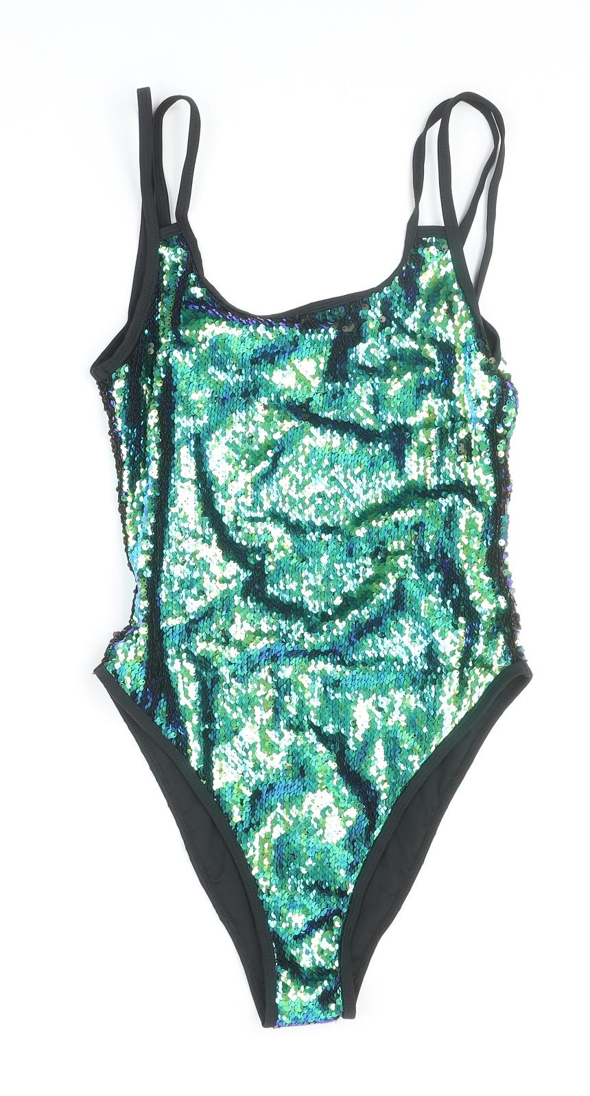 New Look Womens Green Polyester One Piece Size 10