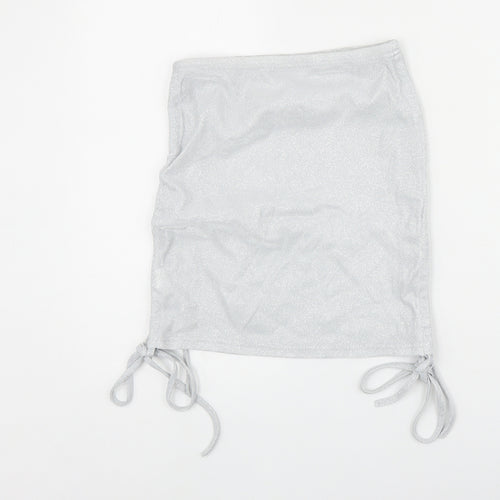 Preworn Womens Silver Polyester Bandage Skirt Size XS