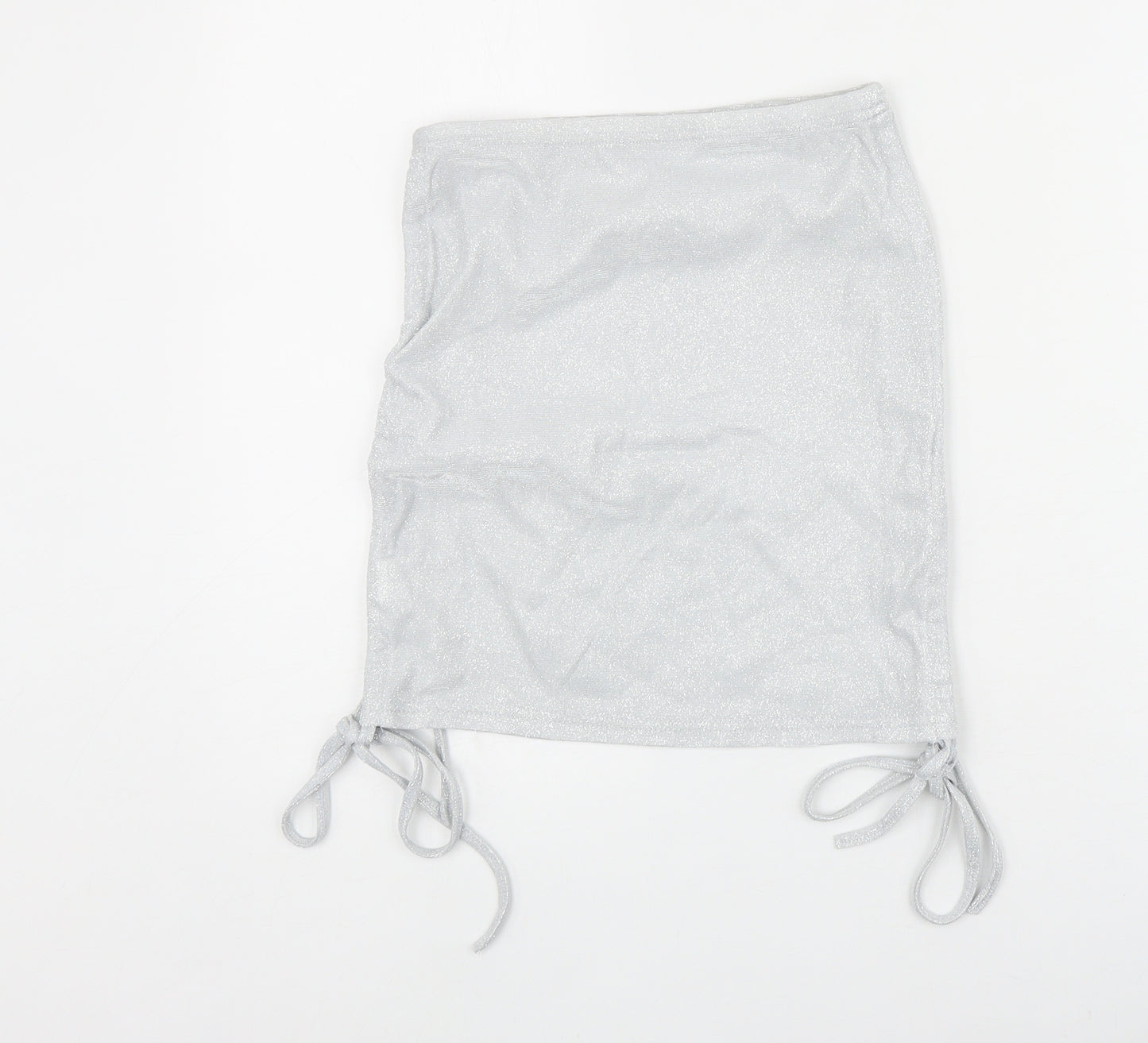 Preworn Womens Silver Polyester Bandage Skirt Size XS