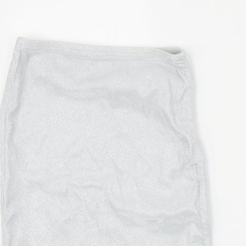 Preworn Womens Silver Polyester Bandage Skirt Size XS