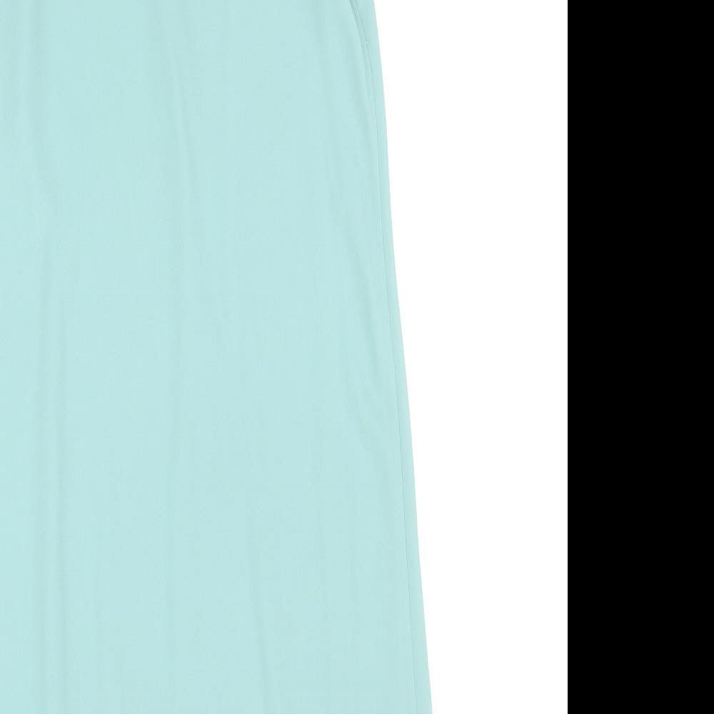 Jaeger Womens Blue Polyester Slip Dress Size 10 V-Neck Pullover