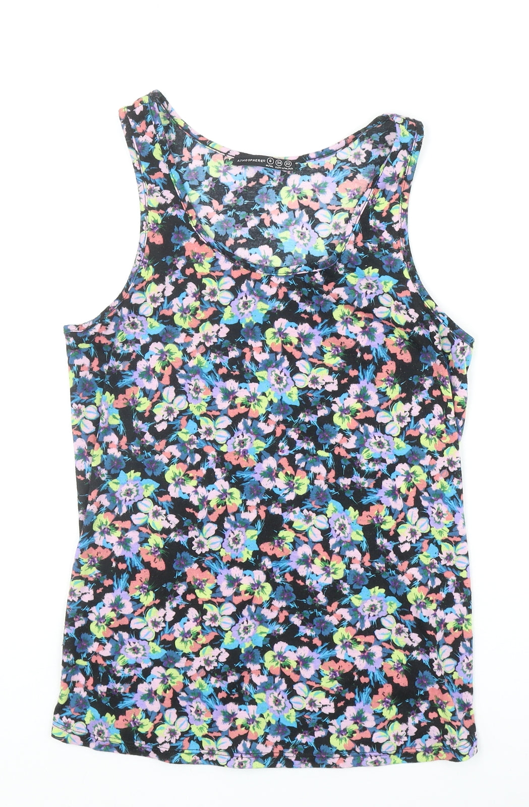 Atmosphere Womens Multicoloured Floral Polyester Basic Tank Size 6 Round Neck
