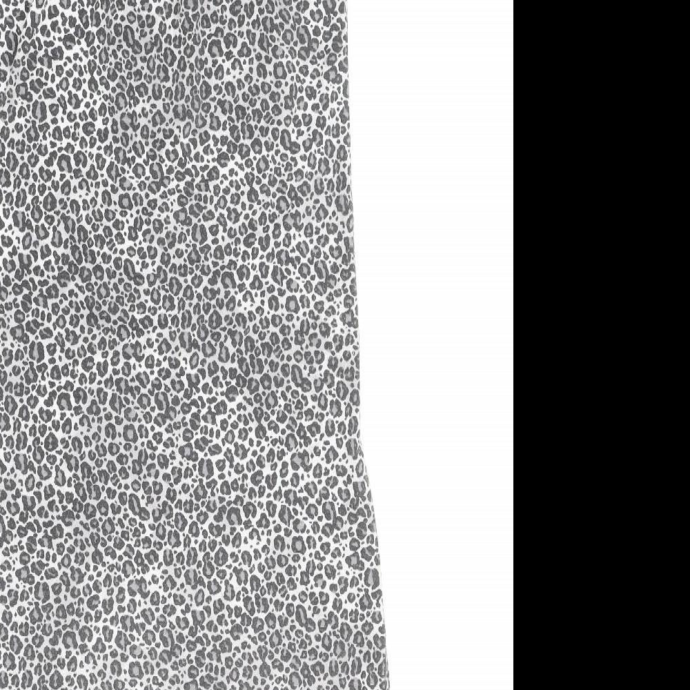 PRETTYLITTLETHING Womens Multicoloured Animal Print Polyester Slip Dress Size 6 V-Neck Pullover - Leopard Pattern