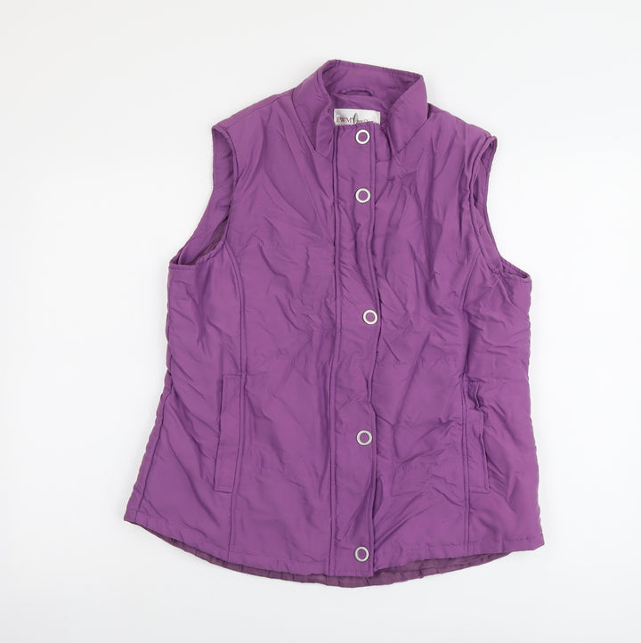 EWM Womens Purple Gilet Jacket Size 14 Zip