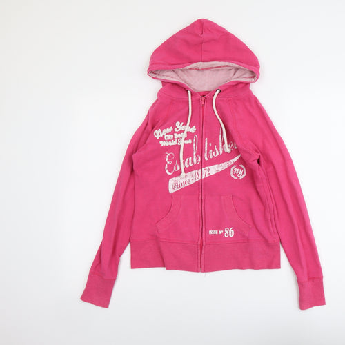 Peacocks Womens Pink Cotton Full Zip Hoodie Size 10 Zip