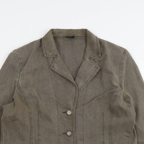 Pola Womens Brown Jacket Blazer Size 14 Button
