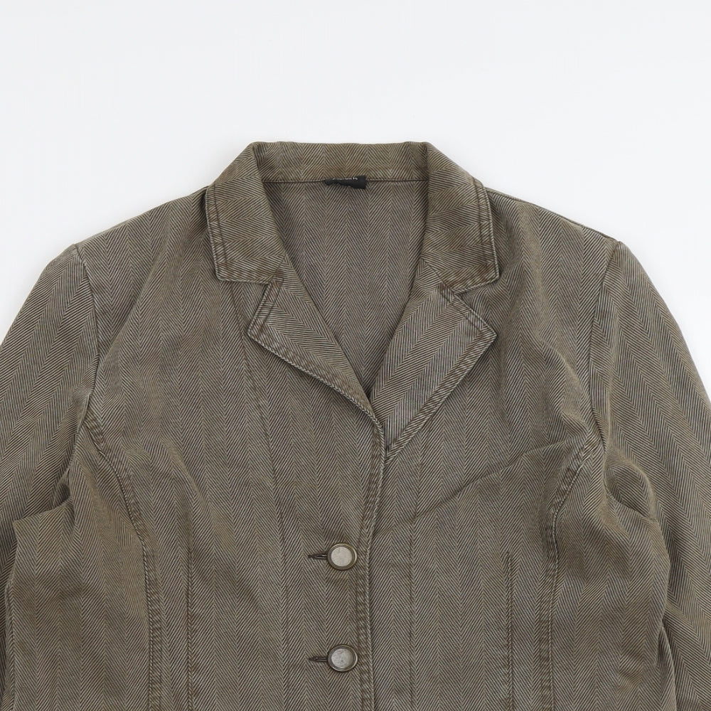 Pola Womens Brown Jacket Blazer Size 14 Button