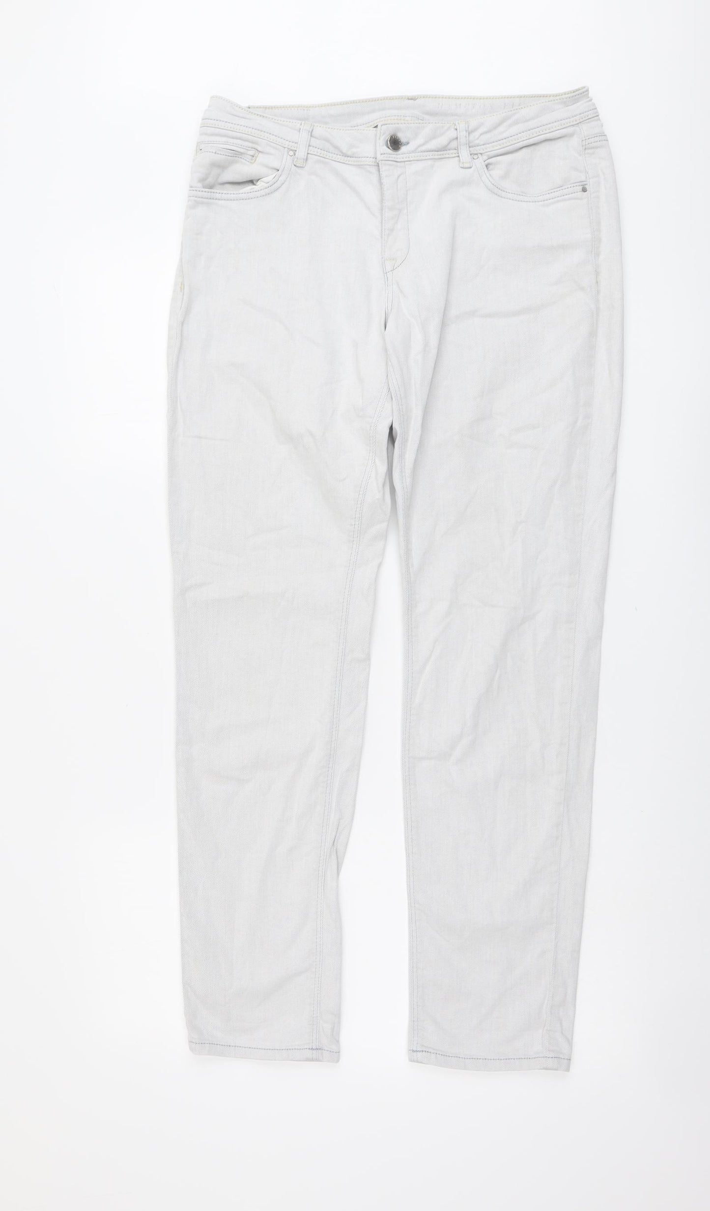 Jigsaw Womens Blue Cotton Straight Jeans Size 32 in L30 in Regular Button