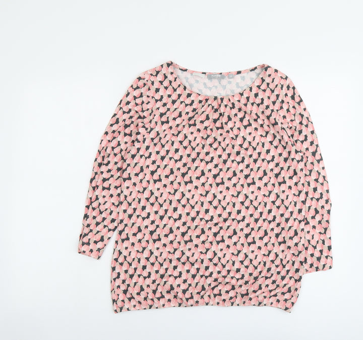Rabe Womens Pink Viscose Basic T-Shirt Size 10 Scoop Neck