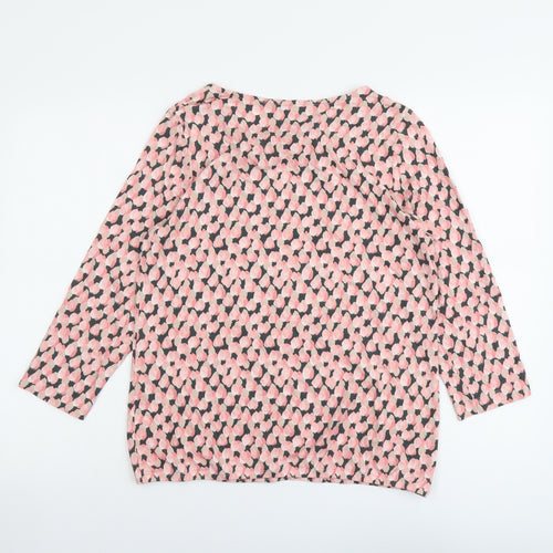 Rabe Womens Pink Viscose Basic T-Shirt Size 10 Scoop Neck