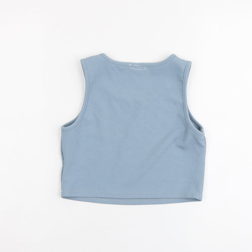 Irina Green Girls Blue Polyester Basic Tank Size 11-12 Years Scoop Neck Pullover