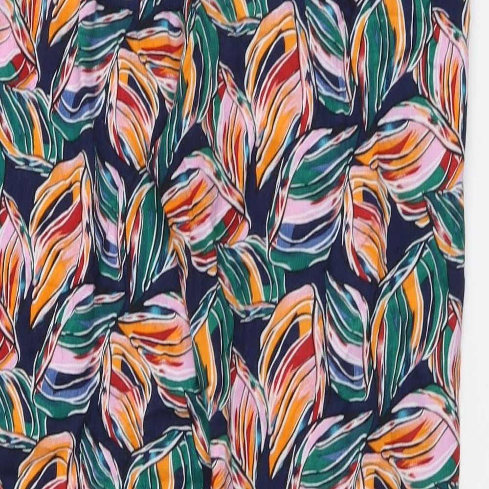 QED London Womens Multicoloured Floral Viscose Trousers Size M L27 in Regular Drawstring