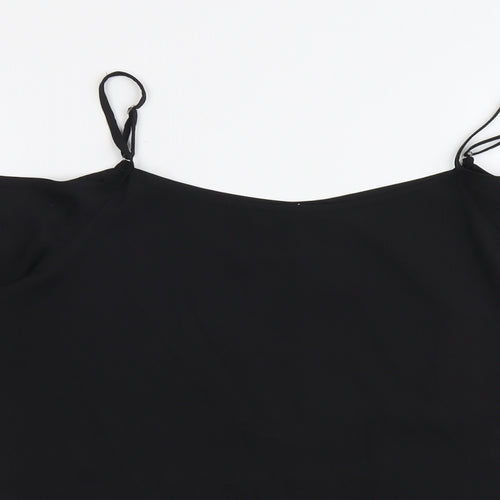 Be You Womens Black Polyester Basic Blouse Size 12 Round Neck