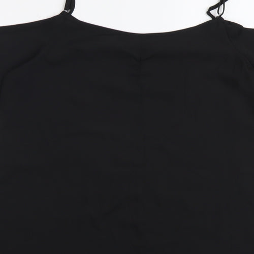Be You Womens Black Polyester Basic Blouse Size 12 Round Neck