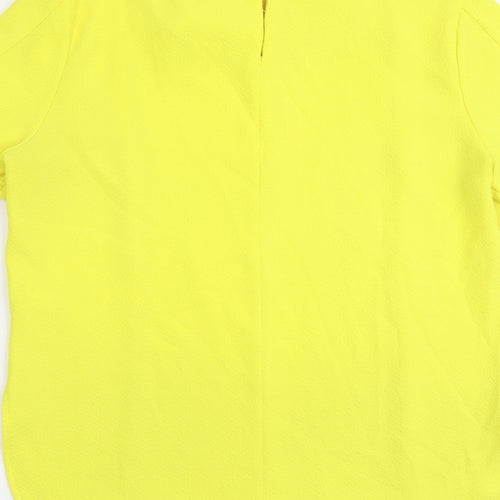 Atmosphere Womens Yellow Polyester Basic Blouse Size 12 Round Neck