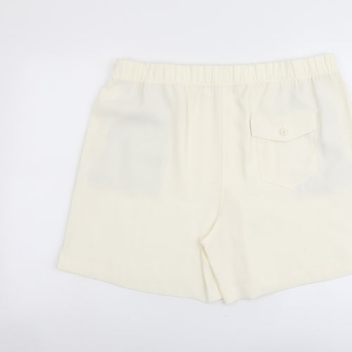 Marks and Spencer Womens Ivory Polyester Basic Shorts Size 20 L5 in Regular Pull On