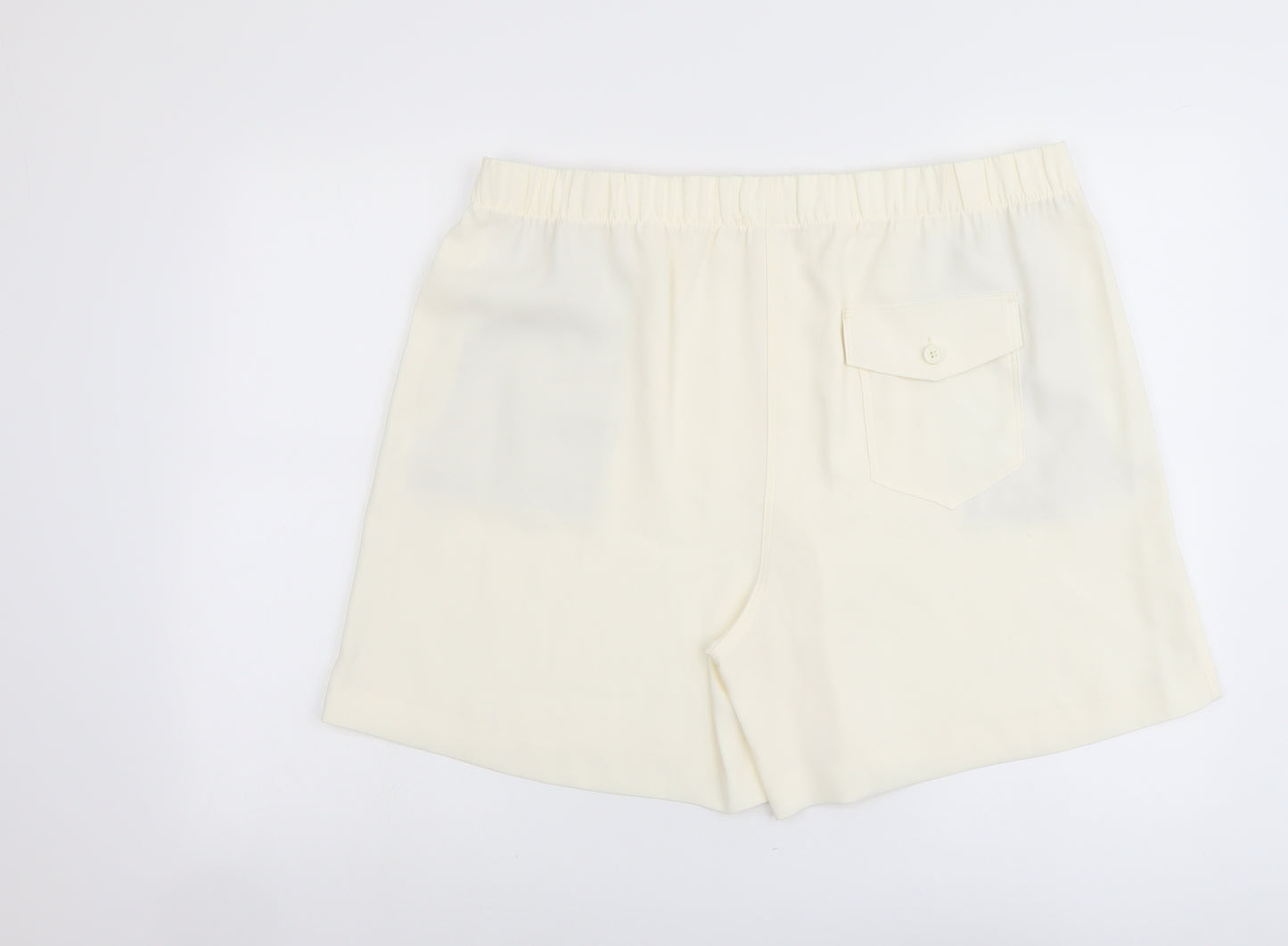 Marks and Spencer Womens Ivory Polyester Basic Shorts Size 20 L5 in Regular Pull On