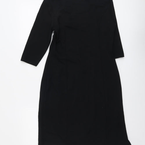 BHS Womens Black Polyester Trapeze & Swing Size 12 Round Neck Pullover