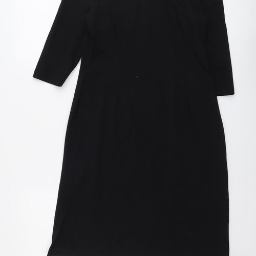 BHS Womens Black Polyester Trapeze & Swing Size 12 Round Neck Pullover