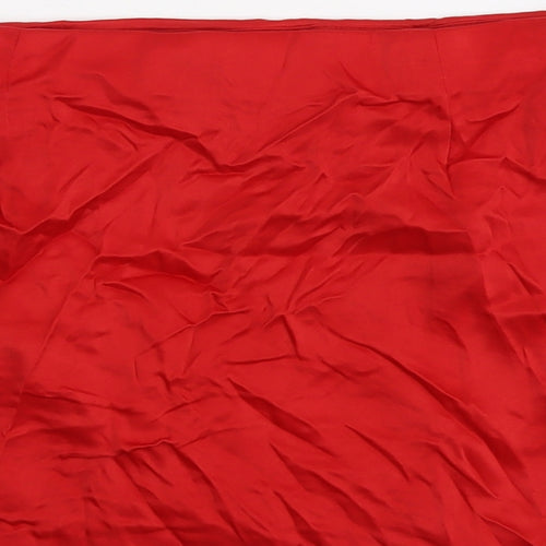 Zara Womens Red Polyester Mini Skirt Size S Zip