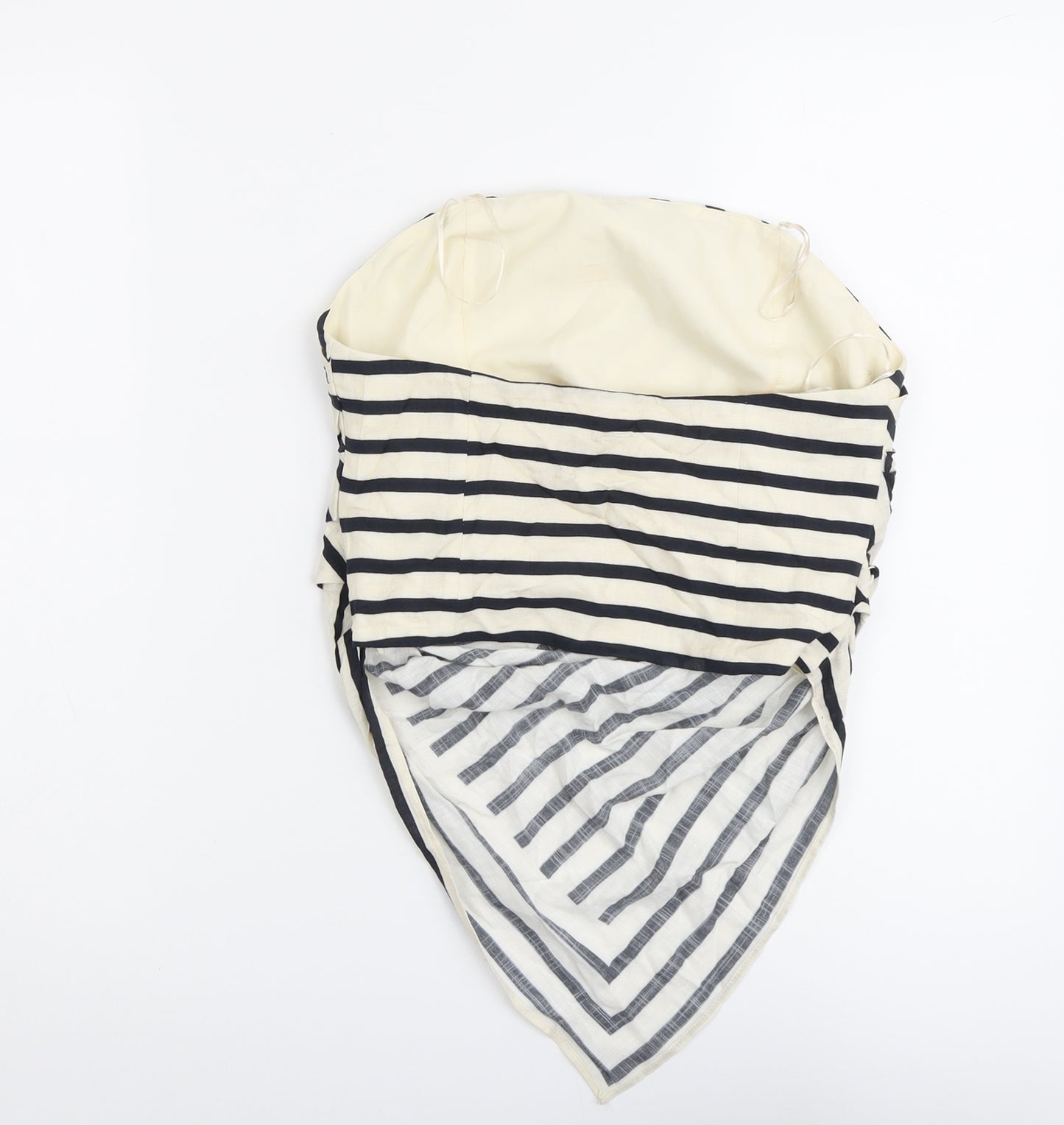 Zara Womens Beige Striped Viscose Basic Tank Size M Off the Shoulder