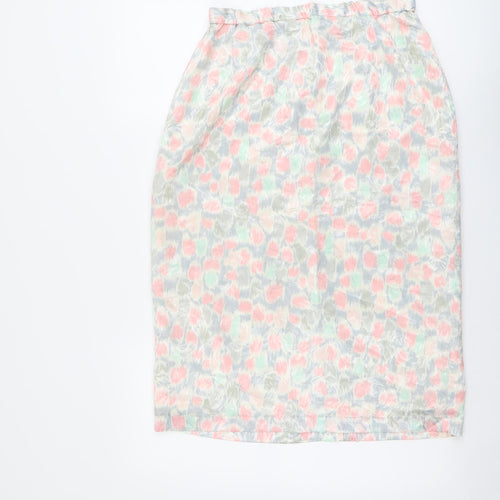 Gina Bacconi Womens Multicoloured Floral Polyester Straight & Pencil Skirt Size 16 Zip