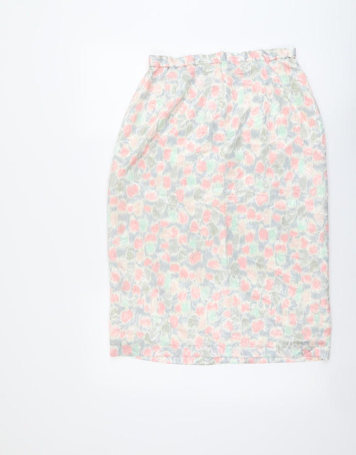 Gina Bacconi Womens Multicoloured Floral Polyester Straight & Pencil Skirt Size 16 Zip