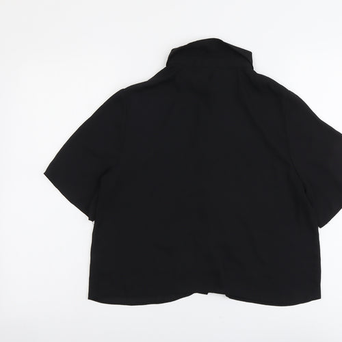 ASOS Womens Black Polyester Basic Button-Up Size 10 Collared