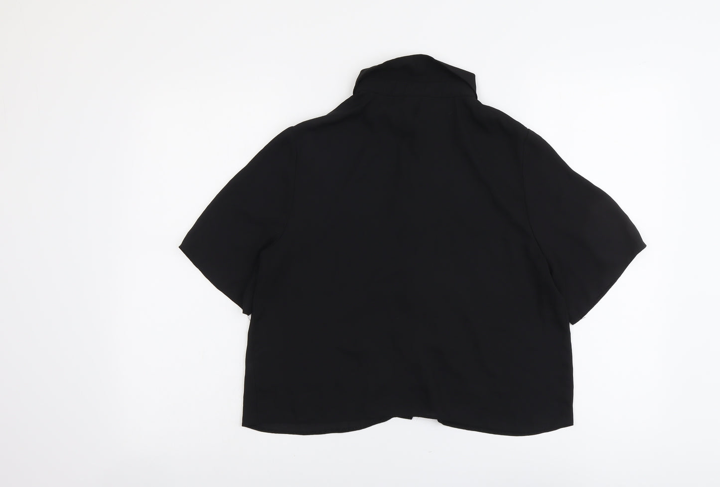 ASOS Womens Black Polyester Basic Button-Up Size 10 Collared