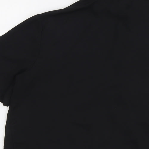 ASOS Womens Black Polyester Basic Button-Up Size 10 Collared
