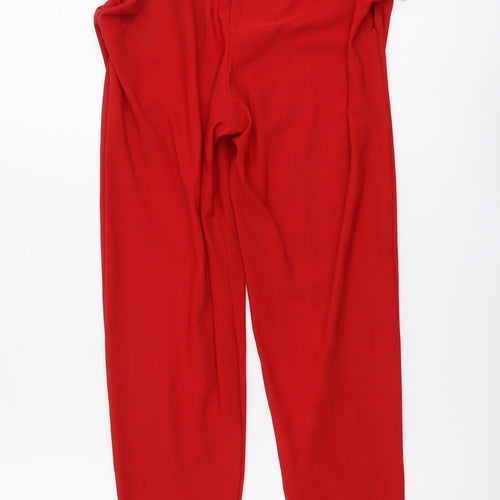 Boohoo Womens Red Polyester Cropped Trousers Size 14 L24 in Regular