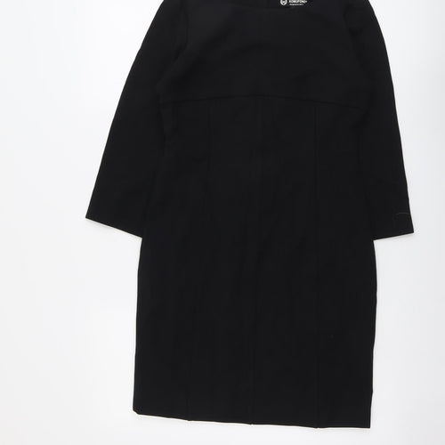 Komufond Womens Black Polyester A-Line Size M Round Neck Zip