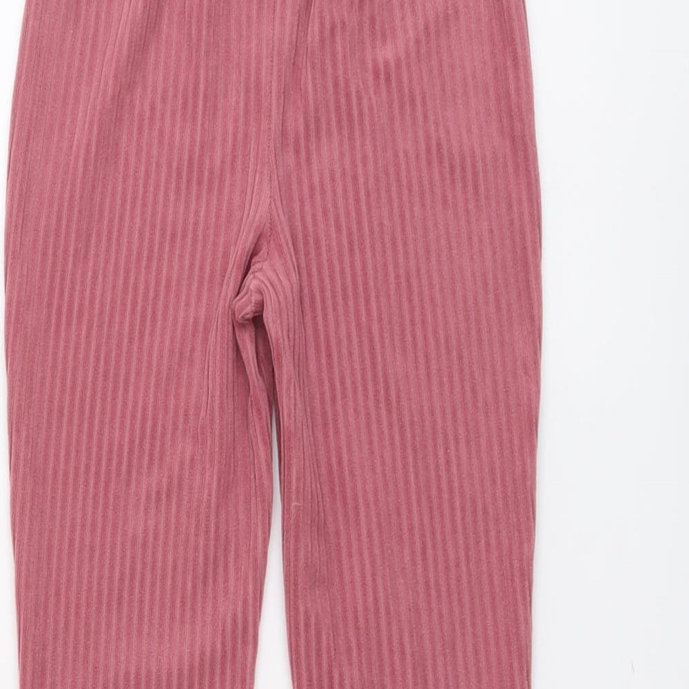 Primark Girls Pink Polyester Jogger Trousers Size 9-10 Years Regular Pullover - Ribbed