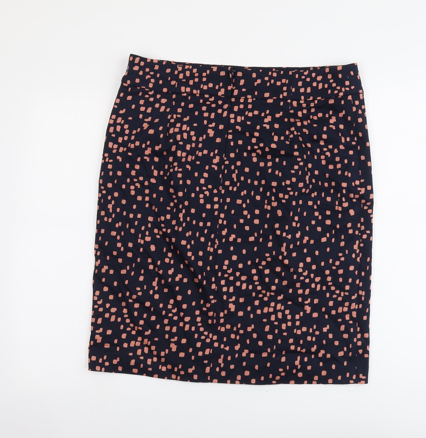 Preview Womens Blue Geometric Cotton Straight & Pencil Skirt Size 16 Zip
