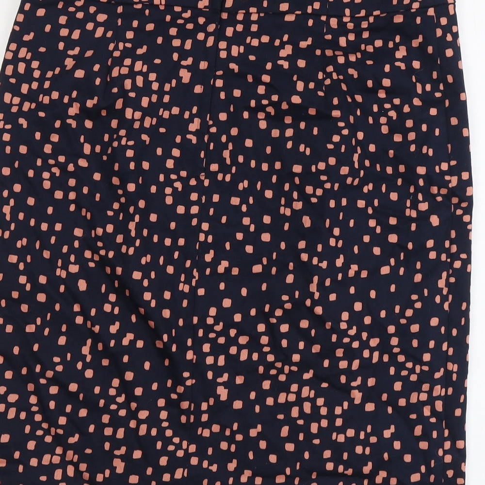 Preview Womens Blue Geometric Cotton Straight & Pencil Skirt Size 16 Zip