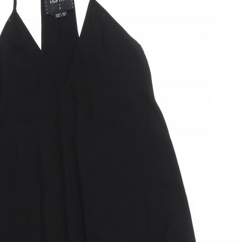 The Fifth Womens Black Polyester Trapeze & Swing Size S V-Neck Pullover