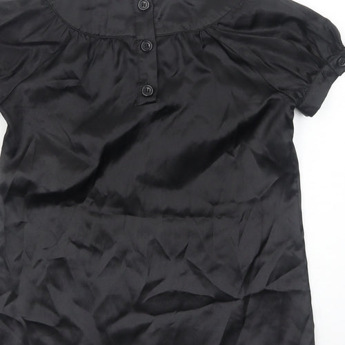 CQ Womens Black Polyester Basic T-Shirt Size S Scoop Neck