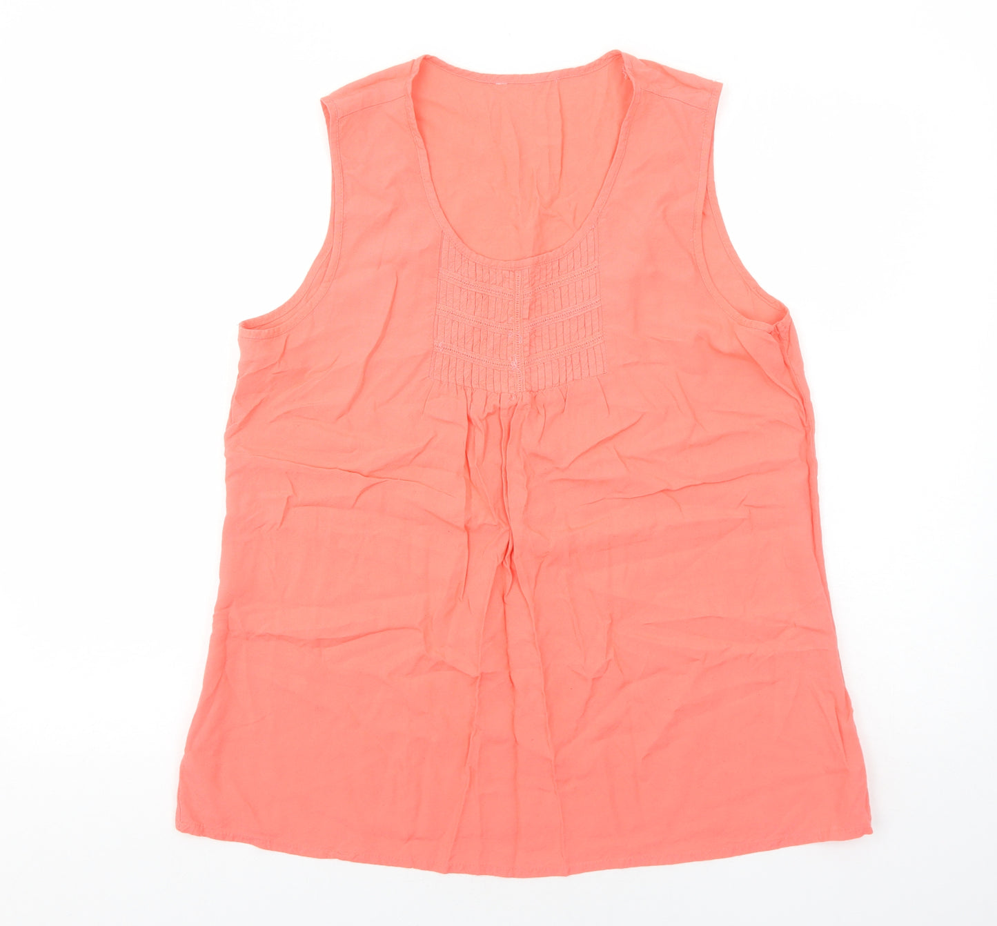 Peacocks Womens Pink Viscose Basic Tank Size 18 Scoop Neck