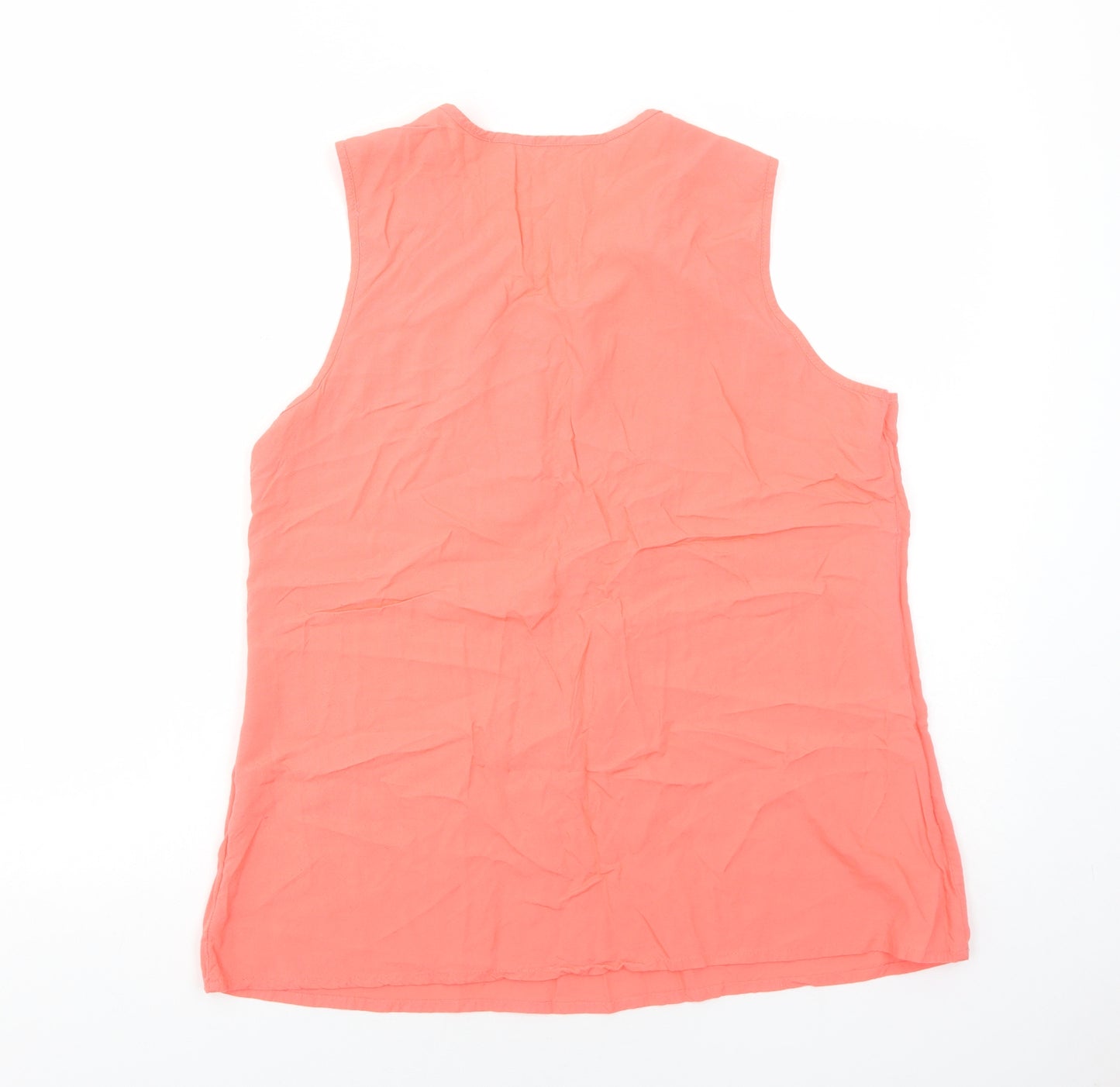 Peacocks Womens Pink Viscose Basic Tank Size 18 Scoop Neck