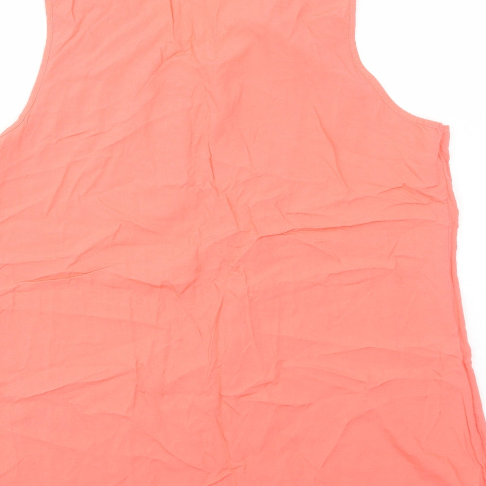 Peacocks Womens Pink Viscose Basic Tank Size 18 Scoop Neck