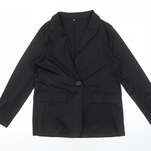 Preworn Womens Black Jacket Blazer Size M Button