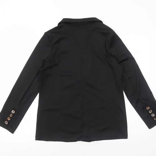 Preworn Womens Black Jacket Blazer Size M Button