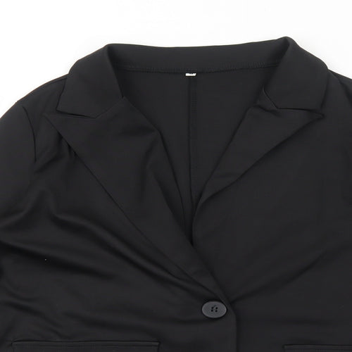 Preworn Womens Black Jacket Blazer Size M Button