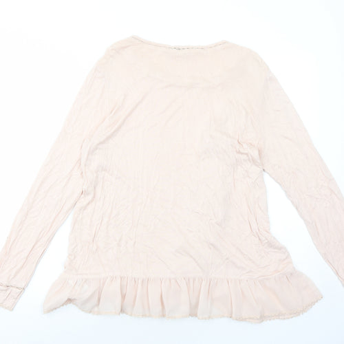 NEXT Womens Pink Viscose Basic Blouse Size 16 Scoop Neck