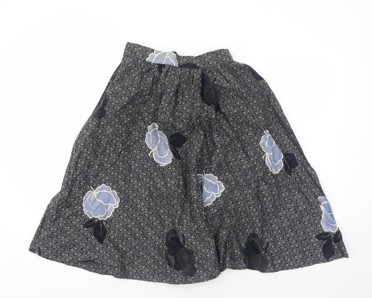 Richard Shops Womens Blue Geometric Cotton Swing Skirt Size 12 Button