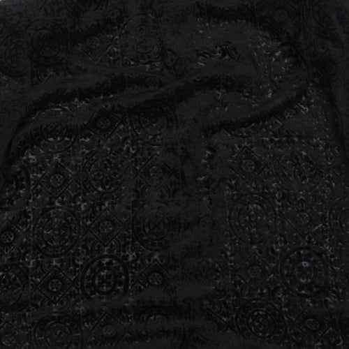 Vision Womens Black Geometric Polyester Basic Button-Up Size XL Collared