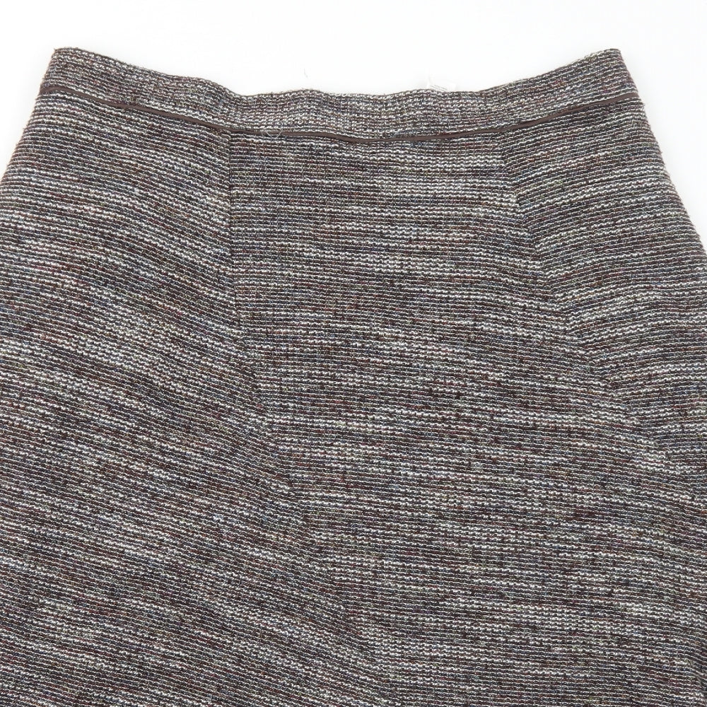 Marks and Spencer Womens Brown Acrylic Swing Skirt Size 18
