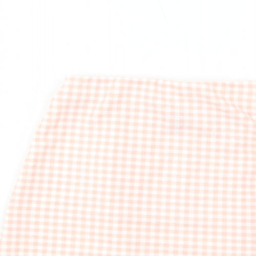 H&M Womens Pink Check Polyester A-Line Skirt Size XS