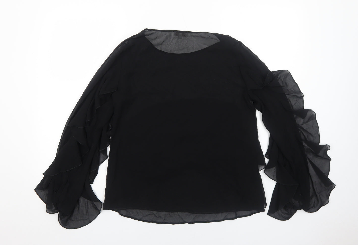 Dea Kudibal Womens Black Polyester Basic Blouse Size XS Round Neck